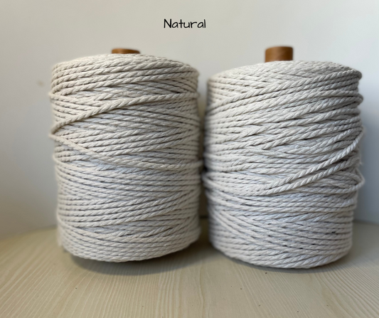 Bobbiny | Twisted Macrame Rope 6mm/8mm Colorful Natural Cotton Heavy Double  Twisted for Sting Craft [84 ft to 164] | White | 8 mm, 25 Meter